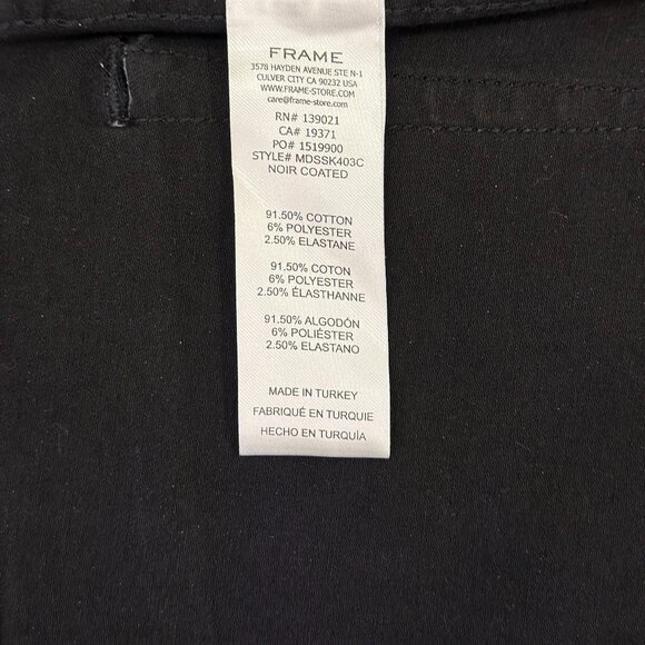 FRAME Split-Hem Coated Midi Skirt (Noir Coated Black) - Picture 16 of 16